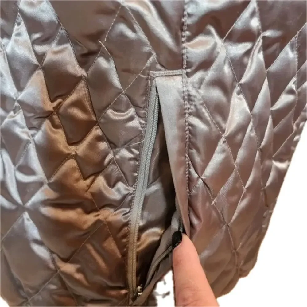 LANDS' END Goosedown Bronze Metallic Quilted Puffer Vest Size XS